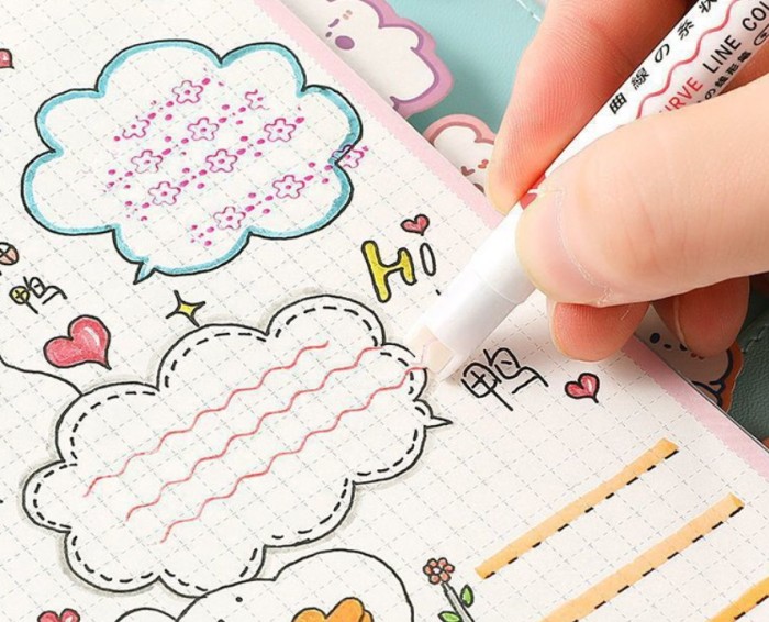 Pena garis warna, Linear Line color pen highlighted underline pen ...