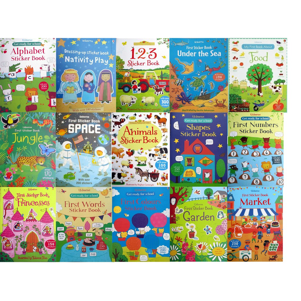 Usborne Sticker Books 40冊 Usborne sticker book, Buku stiker usborne, Stiker belajar anak