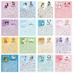 Kotak Stiker Lucu 100PCS Aesthetic Cute Characters Anime Animal Emoji Sticker Pack untuk Scrapbook Planner dan Dekorasi