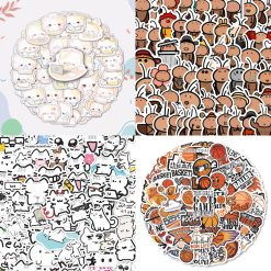 [LOGU] Set Lembar Stiker Berbagai Motif Lucu Gemoy Estetik Tahan Air Dekorasi Botol Minum Ponsel DIY Cut Sticker Pack Aesthetic Waterproof