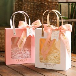 [LOGU] Paper bag goodie bag model paper bag, Tas Kado Elegan dengan Jendela Transparan, Window Hand-Held Gift Bag