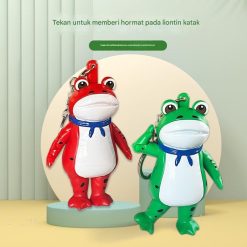 [LOGU] Keychain Katak Lucu - Liontin Frog Viral Bisa Menendang dan Hormat