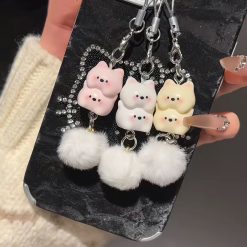 Gantungan Kunci Kartun Imut, Gantungan Aksesoris HP Tas Tali webbing Lucu