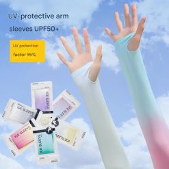 Pelindung Tangan Anti UV Stylish untuk Aktivitas Outdoor, Gradient Ice Silk Arm Sleeve UV Protection Korean Style Arm Cover