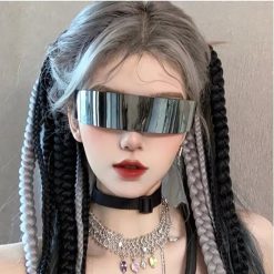 Kacamata Futuristik Cyberpunk Visor Satu Lensa Stylish Modern Stylish