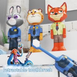 [LOGU] Sikat Gigi Anak Karakter Hewan Lucu Model Pop Up Tekan dan Tarik Toothbrush Desain Interaktif dengan Tutup Pelindung