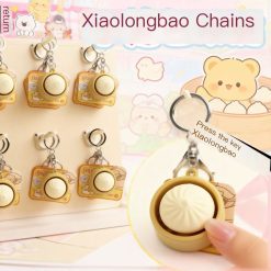 Mainan Anti-Stres Mini Bao Bun Keychain, Mainan fidget mechanical keypad