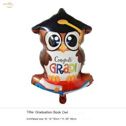 Balon Foil Wisuda Burung Hantu Congrats Grad – Graduation Owl Balloon Dekorasi Kelulusan Party