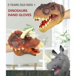 Hand puppet karet dinosaurus anak, Sarung tangan mainan dino anak