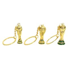 Gantungan Kunci Trofi Bola Mini Desain Ikonik Piala Dunia Aksesoris Kunci Unik Penggemar Bola