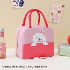 [LOGU] Tempat Bekal Kerja / Sekolah dengan Motif Kartun Lucu dan Lapisan Aluminium Foil Tebal, Tahan Panas & Dingin, Insulated Lunch Box
