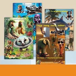 [LOGU] Buku Gambar Mewarnai AI Coloring Book: Crocodile Bombombini, Tralalotralala, Saturn Saunita, Tung Tung Tung Sahur
