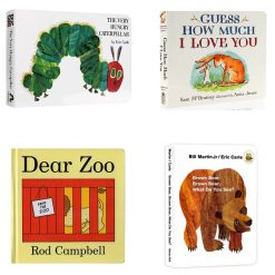 Buku Board Book Anak Bahasa Inggris Cocok untuk Autisme The Very Hungry Caterpillar, Dear Zoo, Brown Bear & Guess How Much I Love You