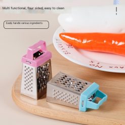 Peralatan Dapur Multifungsi Mini Cheese Grater 4 Sisi Stainless Steel Serbaguna Alat Parut Keju Jahe Lemon