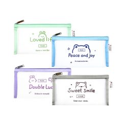 Pouch Tempat Pensil Jaring Transparan Kartun Ringan Multifungsi Tempat Atk makeup