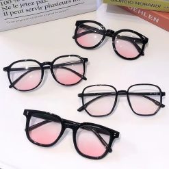 Kacamata Gradient Blush Aesthetic Fashion Vintage, Kacamata Blush Pink Gradient Wanita Unisex Retro Fashion Sunset Pink UV400