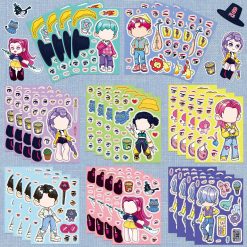 Stiker Make a Face Ganti Wajah Kreatif Anti Air, Stiker DIY Wajah Karakter Kpop Demon Animal Edukasi