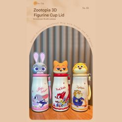 Cute Animal Insulated Water Bottle Stainless Steel Botol Minum Anak Aesthetic dengan Tutup Karakter dan Tali Portable