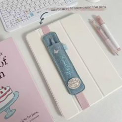 Organizer Pulpen Tablet Stylus Holder Pen Holder Tablet Premium Multifungsi dengan Strap Elastis Tempat Pensil untuk iPad dan Notebook