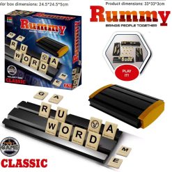 Rummy Word Board Game Classic – Permainan Susun Kata Edukasi Bahasa Inggris Family Game Puzzle Huruf Scrabble Style