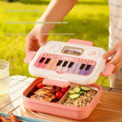 Kotak Makan Anak Lucu Desain Piano Anti Bocor - Tempat Bekal Bento Lunch Box 2 Sekat dan 3 Sekat