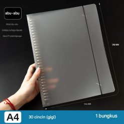 Binder Notebook Loose Leaf Frosted A5 B5 A4 Semi Transparan Metal Ring Folder Dokumen File Organizer