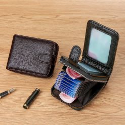 Dompet Kartu Pria Resleting Elegan Multifungsi Kapasitas Besar