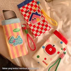 Pouch Gantungan penyimpanan kacamata leher gantung dopamin gaya Ins lucu asli tas kacamata hitam portabel