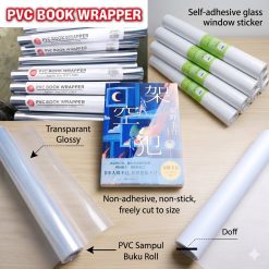 Plastik Sampul Buku Self Adhesive Roll Transparan Waterproof Anti Gores, Sampul Buku PVC
