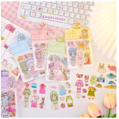 Stiker PET Transparan fashion changing, Stiker ganti baju PET