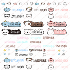 Stiker Nama UV DTF Custom Waterproof Label Nama Anti Air untuk Pulpen Botol Minum Kotak Bekal Alat Sekolah