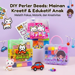 Set Manik-Manik Setrika DIY Perler Beads Mainan Kreatif Edukatif Anak