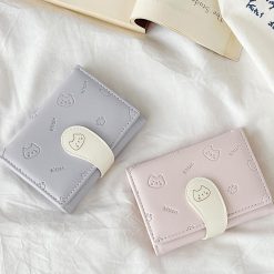 Dompet Lipat Wanita Tipis Motif Kucing Ekor Lucu Hadiah Slot Kartu Koin