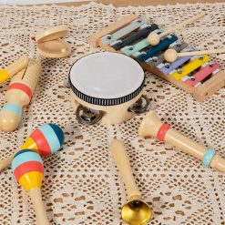 Mainan Alat Musik Kayu Anak 8 in 1 Set Edukasi Montessori Perkusi Anak Usia 3 Tahun Ke Atas