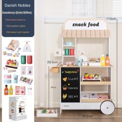 [KHUSUS BATAM] Mainan market kayu pretend play anak, Wooden market stand ice cream fruits