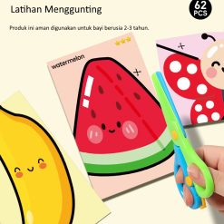 Buku Latihan Gunting Anak DIY, Aktivitas Kerajinan Kertas Edukatif untuk Melatih Motorik Halus, Konsentrasi dan Kreativitas