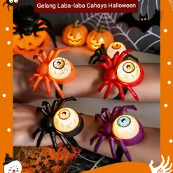 Gelang Laba-Laba Lampu LED Halloween Anak Mainan Tangan Mata Menyala