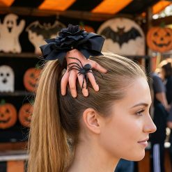 Jepit Rambut Halloween Tangan Seram Laba-Laba 12.5cm Aksesoris Kostum Horor Unik untuk Pesta Cosplay