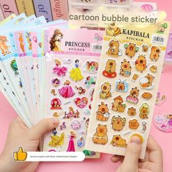 [MDL BUBBLE] Stiker murah bubble foam labubu capybara, Sticker murah kartun anak