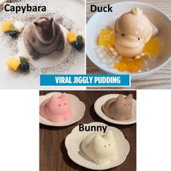 [LOGU] Cetakan Puding jiggly Capybara bunny pudding, Es Batu, Jelly bahan Silikon bentuk bebek, alpaca, Cetakan Lilin berbahan silicon, Pudding Mould