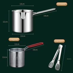 Wajan Penggorengan Mini Rumah Tangga Stainless Steel, Wajan Goreng Telur Kecil
