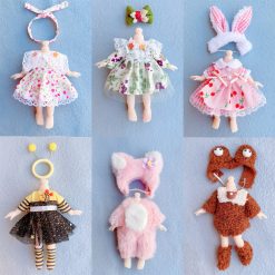 Baju Boneka OB11 16-17cm Set Seragam Dress Rok Lucu untuk BJD 1/8 6 Inch