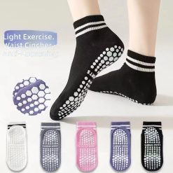 Kaos Kaki Yoga Pilates Anti Slip Grip Socks Wanita Kaos Kaki Olahraga Senam Ballet Gym Nyaman untuk Workout