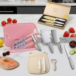 Set Pisau Dapur Aesthetic Stainless Steel Tajam - Pisau Set & Satuan Murah