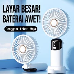 Kipas Mini Lipat Portabel USB Digital Genggam Meja
