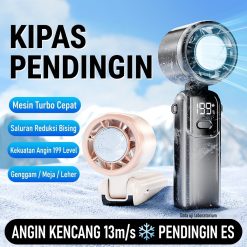 Kipas Angin Genggam Portabel Pendingin Semikonduktor Es Turbo Lipat Leher Meja Kecepatan Tinggi
