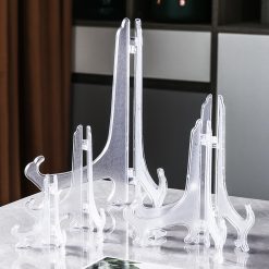 Rak Penyangga Piring Hias Plastik Stand Display Piring Keramik Foto Bingkai Pajangan Tatakan Kue dan Teh