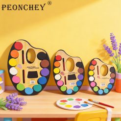 Cat Air 12 Warna Watercolor Set Palet Lukis + Kuas Bentuk Palette Praktis untuk Melukis Mewarnai Anak